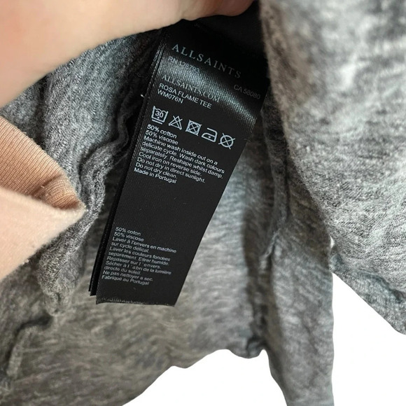 All Saints Women’s Rosa Flame Tee in Heather Grey Size S - Picture 15 of 16